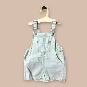 [KID] ZARA Jean Overall Shorts 18–24M Washout Green | 100% Cotton